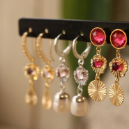 Inspirational Sets Minimalistic earrings with brass charms