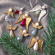 Inspirational Sets Earrings and lucky angels with top faceted and Polaris drop bea