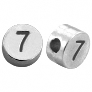 DQ European metal number beads # 7 Antique Silver (nickel free)