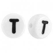 Acrylic letterbeads letter T White