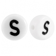Acrylic letterbeads letter S White