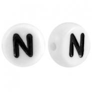 Acrylic letterbeads letter N White