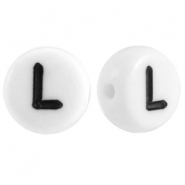 Acrylic letterbeads letter L White
