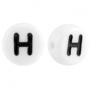 Acrylic letterbeads letter H White