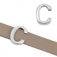 DQ metal letter slider "C" &Oslash;10.3x2.3mm Antique silver (nickel free)