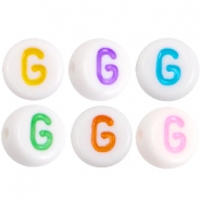 Acrylic letterbeads letter G Multicolor-White
