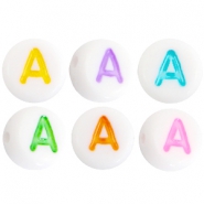 Acrylic letterbeads letter A Multicolor-White
