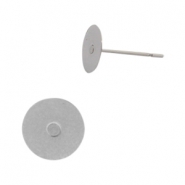 Stainless steel earrings for 7mm cabochon and SS34 flatback Silver