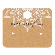 Jewellery cards "made with love" Brown