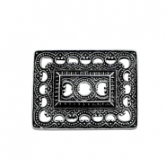 TQ metal charms rectangle Boho style Antique silver
