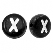 Acrylic letter beads letter X Black