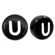 Acrylic letter beads letter U Black