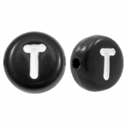 Acrylic letter beads letter T Black
