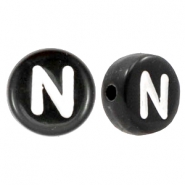 Acrylic letter beads letter N Black