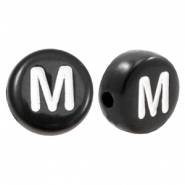 Acrylic letter beads letter M Black