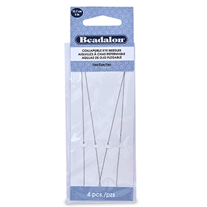 Beadalon Collapsible Eye Needles 12.7cm Silver