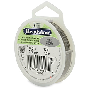 Beadalon stringing wire 7 strand 0.38mm Bright Stainless Steel