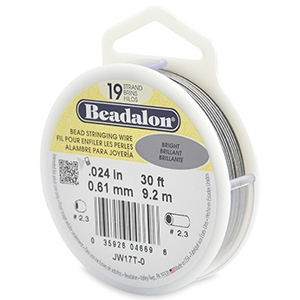 Beadalon stringing wire 19 strand 0.61mm Bright Stainless Steel