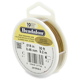 Beadalon stringing wire 19 strand 0.46mm Satin Gold