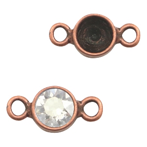 Findings TQ metal setting 2 loops for Chaton SS39 Copper (Nickel Free)