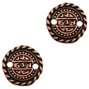 Charms TQ metal connector Oriental coin 17mm Copper (Nickel Free)