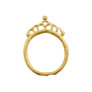 Charms TQ metal ring 26mm with crown Gold (Nickel Free)