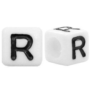 Acrylic letter beads letter R White