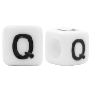 Acrylic letter beads letter Q White