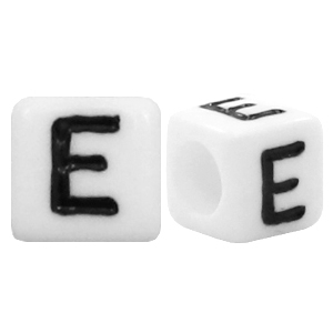 Acrylic letter beads letter E White