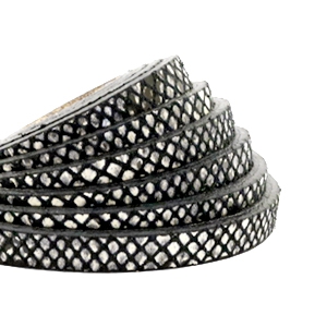 DQ European leather flat 5 mm Snake Black