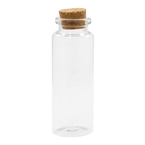 Wish bottle with cork 8x3cm Transparent