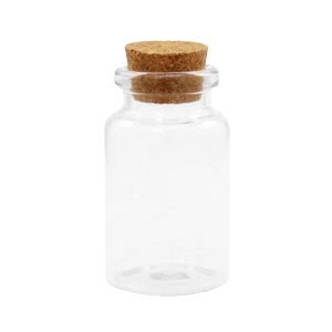 Wish bottle with cork 5x3cm Transparent