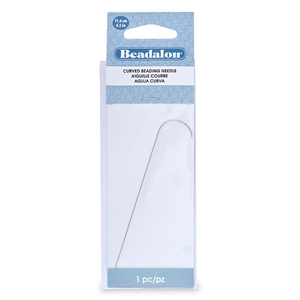 Beadalon rigid curved needle 11.4cm Silver