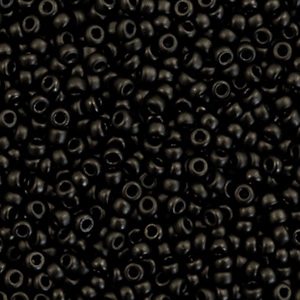 Miyuki seed beads 11/0 Opaque Semi Frosted Black 11-401sf