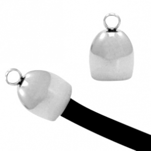 Stainless Steel findings end cap &Oslash;8mm Antique Silver