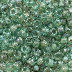 Miyuki seed beads 6/0 Transparent Picasso Sea Foam Green 6-4506