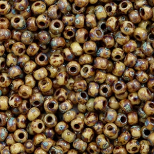 Miyuki seed beads 8/0 Opaque Picasso Brown 8-4517