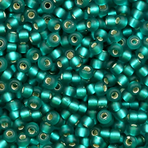 Miyuki seed beads 8/0 Silverlined Matte Teal Green 8-2425F