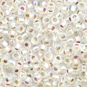 Miyuki seed beads 8/0 Silverlined AB Crystal 8-1001