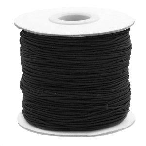 Coloured elastic cord 1mm Black