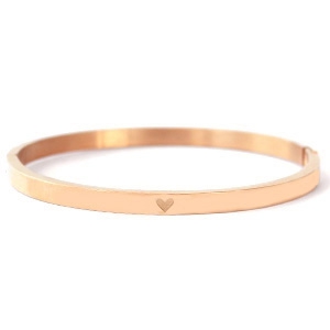 Stainless steel bracelets with heart Rose Gold