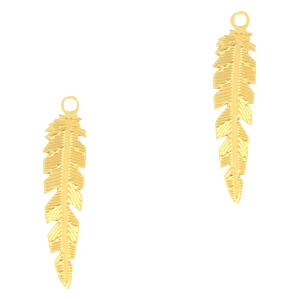 Bohemian charms feather Gold