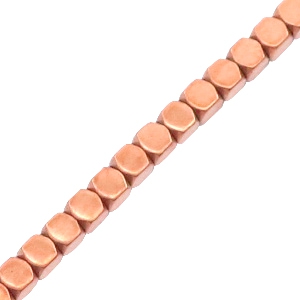 Hematite beads cube Rose Gold