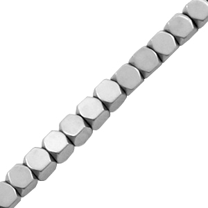 Hematite beads cube Silver Grey