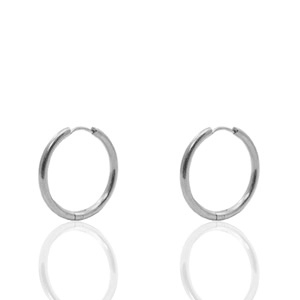Stainless Steel earrings creole 14mm Silver