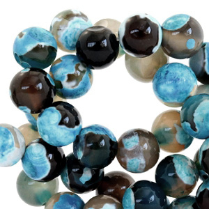 Natural stone beads Agate 8mm Dark Ocean Blue