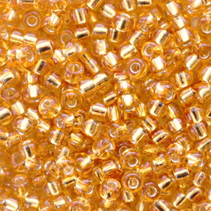 Miyuki seed beads 8/0 Silverlined Dark Gold 8-4