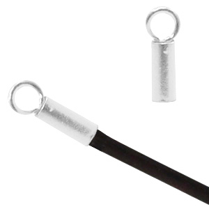 925 Silver findings end caps 1mm Silver