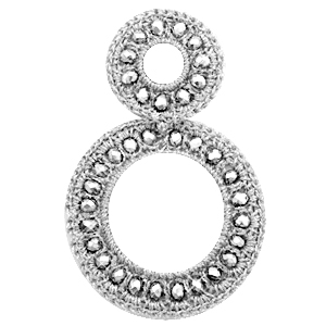 Crochet pendants with faceted beads Silver