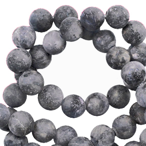 Natural stone beads Labradorite 8mm matt Anthracite